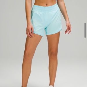 Lululemon Track That Mid Rise Shorts, 5” size 10. Beautiful blue/mint color 🩵